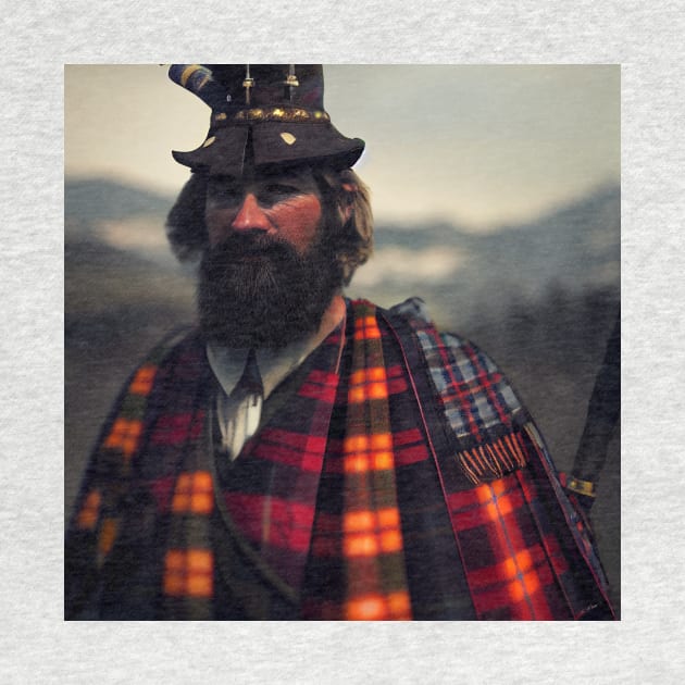 Scottish Highlander in Clan Tartan by Grassroots Green